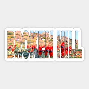 BROKEN HILL - NSW Australia Desert Pea Flowers Sticker